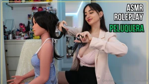 Asmr rp peluquer a cepillado corte peinado no talking con rosemary
