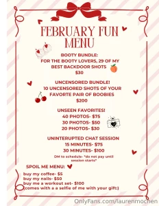 Check out all the fun and sexy things on the menu this month dm me to