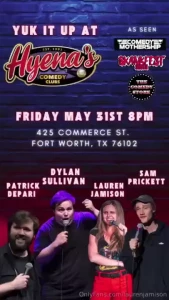 Dallas ft worth with these funny ass degenerates tomorrow night