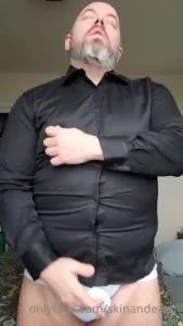 Had a specific request to bust open my dress shirt with my belly i