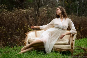 Kudos to this photog for dragging a beautiful couch out in the middle