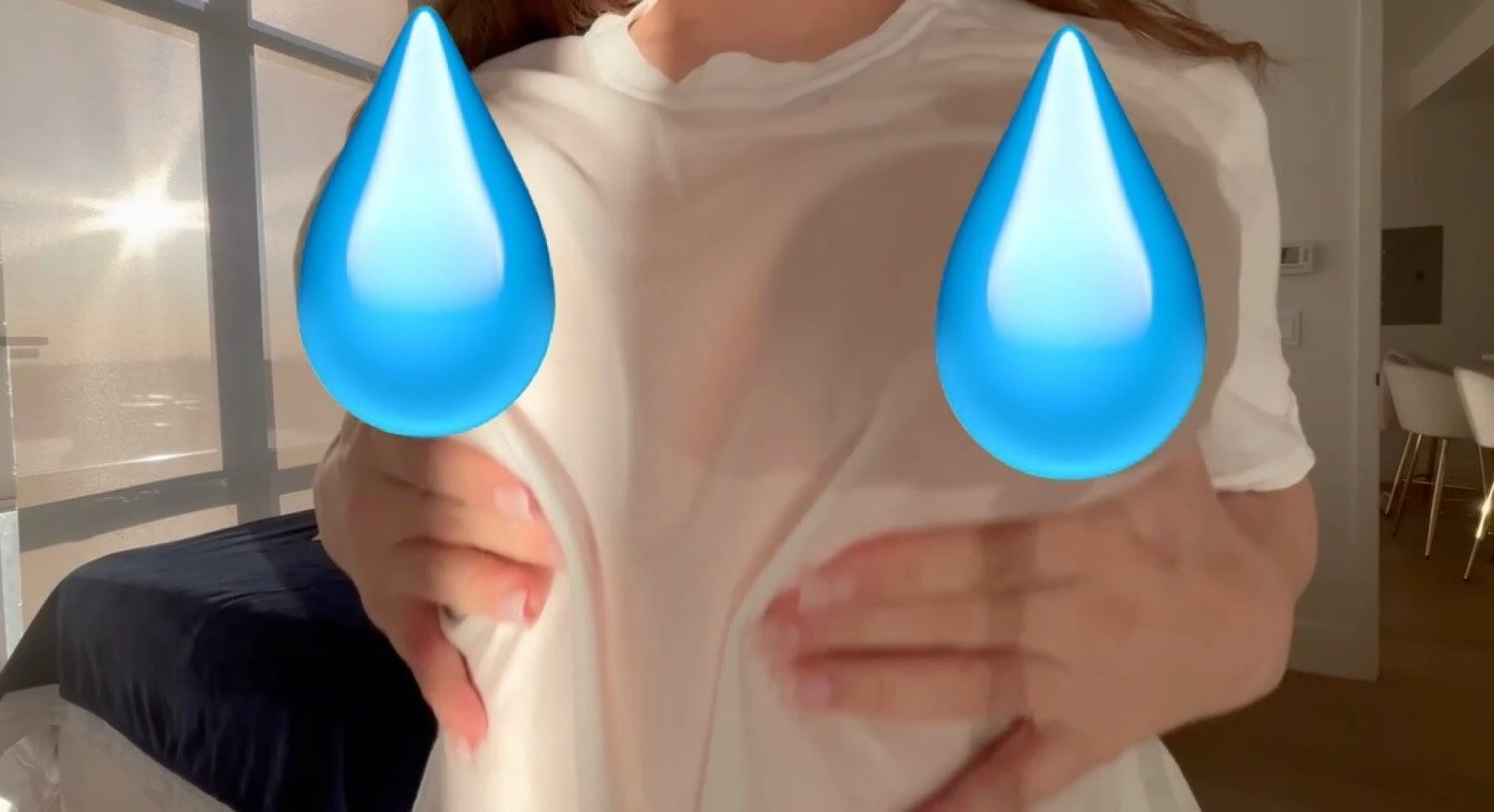Here it is the full length video of playing with my tits as these 