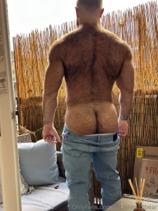 Showing off my hairy butt outdoors on the patio to my neighbors