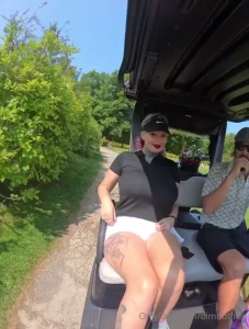 What did my boyfriend catch me doing in public while i was at the golf