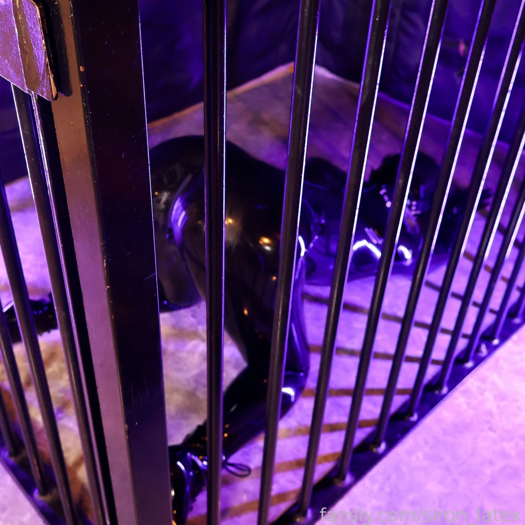 Siron is in a cage bondage rubber rubberdoll rubbermask bdsm fyp 