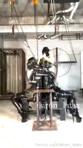 Rubber girl and rubber femme boy