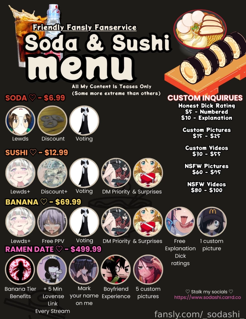 The soda amp sushi menu has been revamped revamp included better 