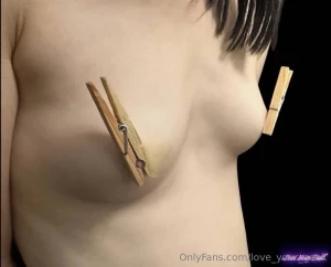 Pegs on nipples simple but sexy as hell