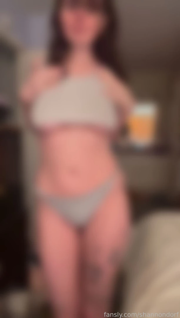 New video gray lil tank top and matching panties 360 show off video 3 