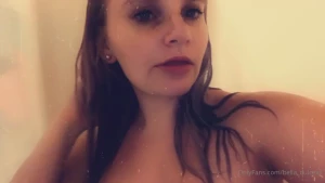 Millennials shower phone in hand