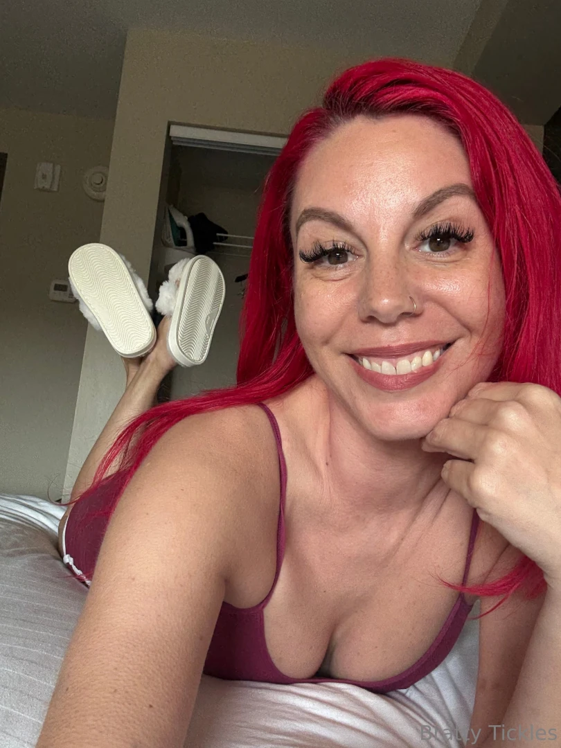 Got new fuzzy house slippers from a good boy submissive to get smelly 