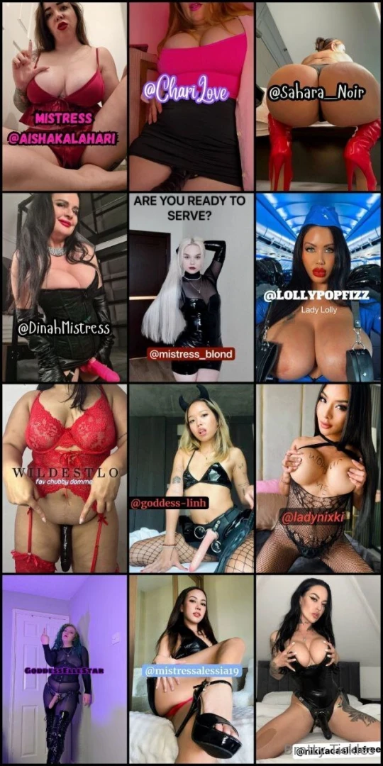 Calling all submissive losers your new femdom queens await 24h 