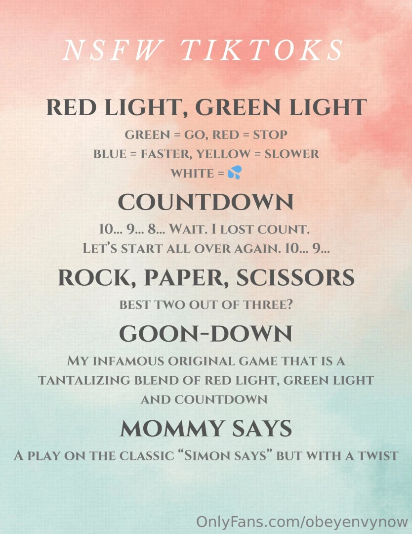 Nsfw tiktok menu dm to purchase 