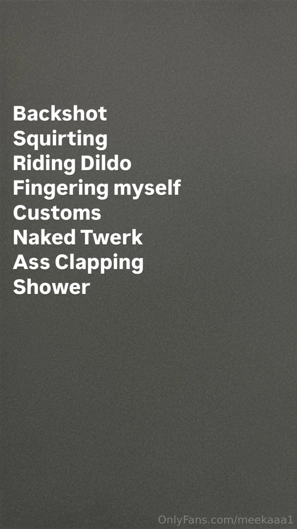 Menu please dm me the things you would like to see from me please be 