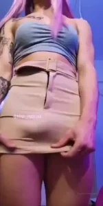 My skirt is so short that my dick comes out but you love that lol that