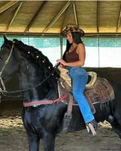 Riding like a true cowgirl