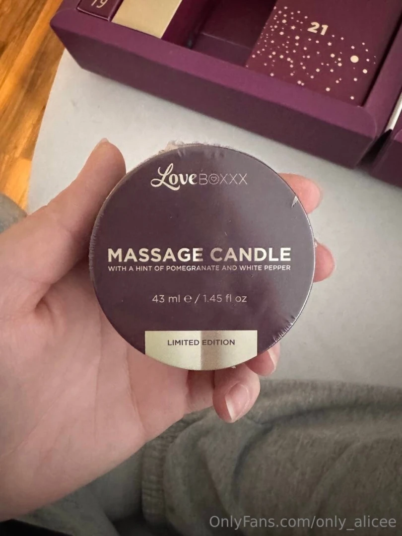 T rchen nr 14 ist eine massagekerze ich hab sie gleich mal angez ndet 