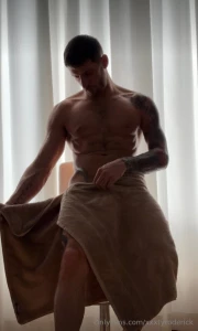 Fresh out of the bath just me this towel and a few dirty thoughts who