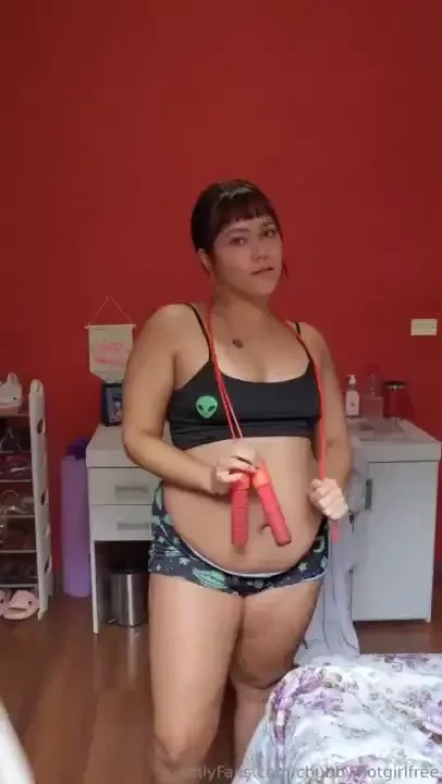 A video of jumping rope and moving my fat belly do you want to see me 