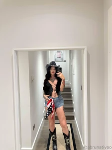 Cowgirl boots on top barely holding it together you know you wanna see