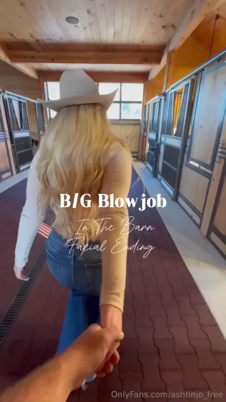 Took my shy handyman back to the barn to let him cum all over my face 