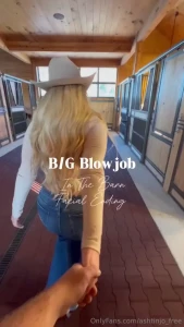 Took my shy handyman back to the barn to let him cum all over my face