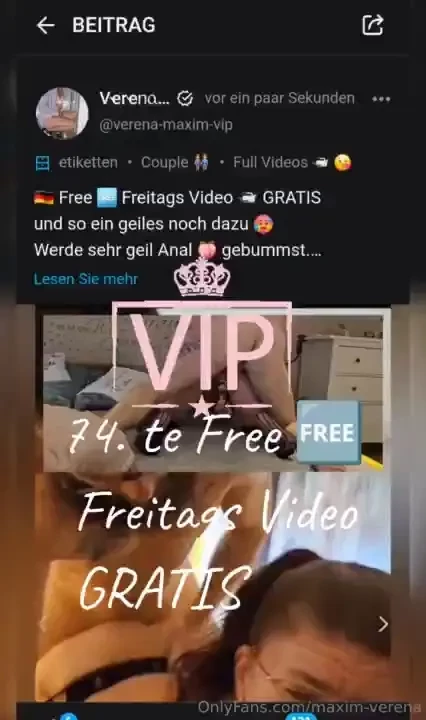 Heute habe ich dir gratis im vip ein hammer video gepostet ich werde 