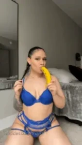 New solo play with my banana dildo cum see me have some fun