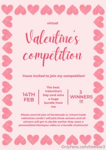 Free to join in this contest is completely free want a valentine s day