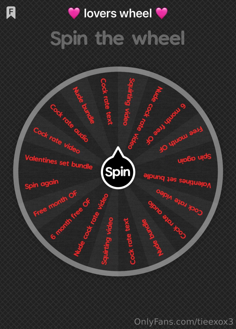 Lovers wheel ready to take a chance on pleasure one spin could unlock 