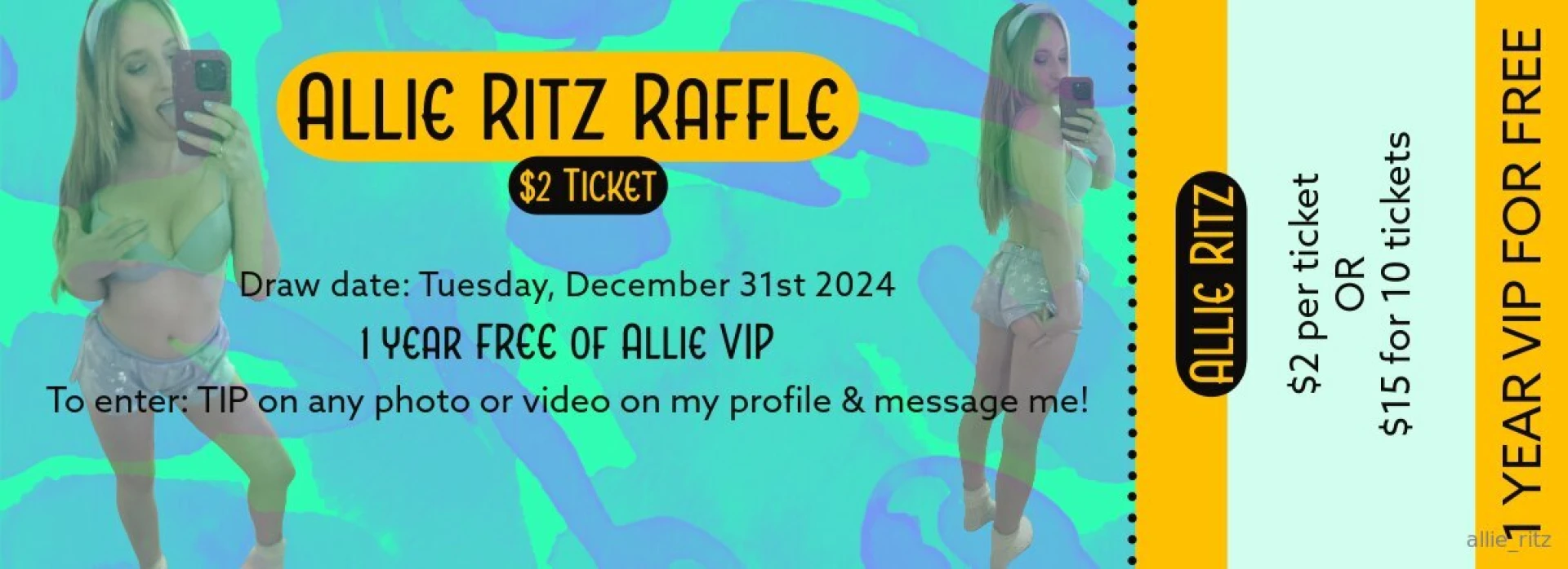 1-year allie ritz vip for free enter to win access to my vip page for 