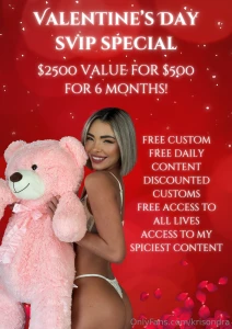 Valentine s day svip special for 6 months get 2500 worth of perks for