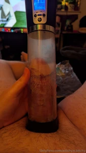 Look at my using my new penis pump look at it grow got some cock rings part 4