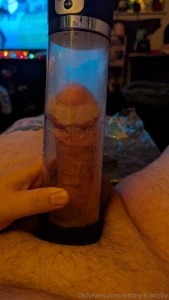 Look at my using my new penis pump look at it grow got some cock rings part 2