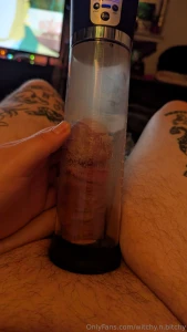 Look at my using my new penis pump look at it grow got some cock rings part 3