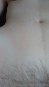 outdoorkitty - Swipe to watch me rub daddy s cum in my tummy it wasn t a lot because 