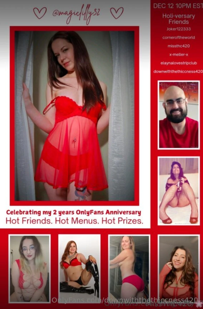 Magiclilly32 holi-versary party - dec 12 10pm est celebrating 2 years 