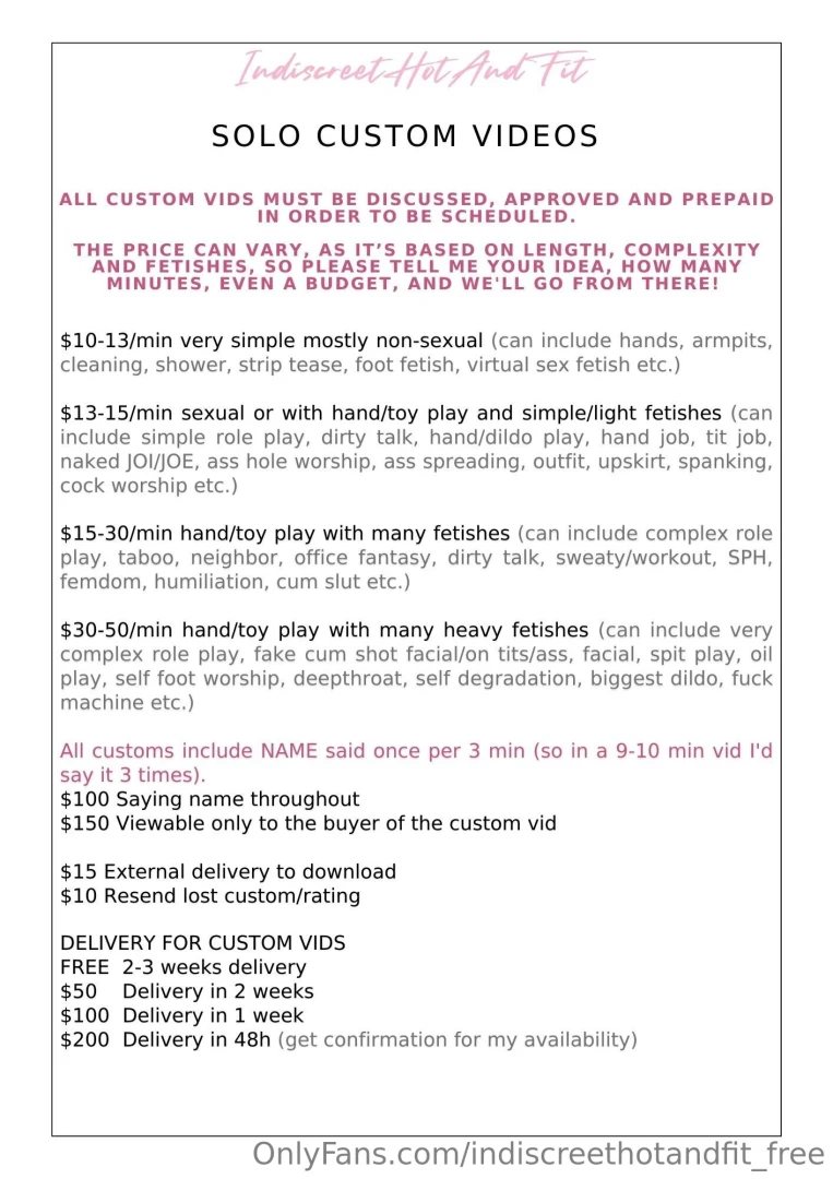 Swipe for all menus video calls and sexting ratings custom vids and part 2 