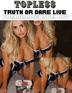 Topless truth or dare live tomorrow at 9pm pst comment truths or dares
