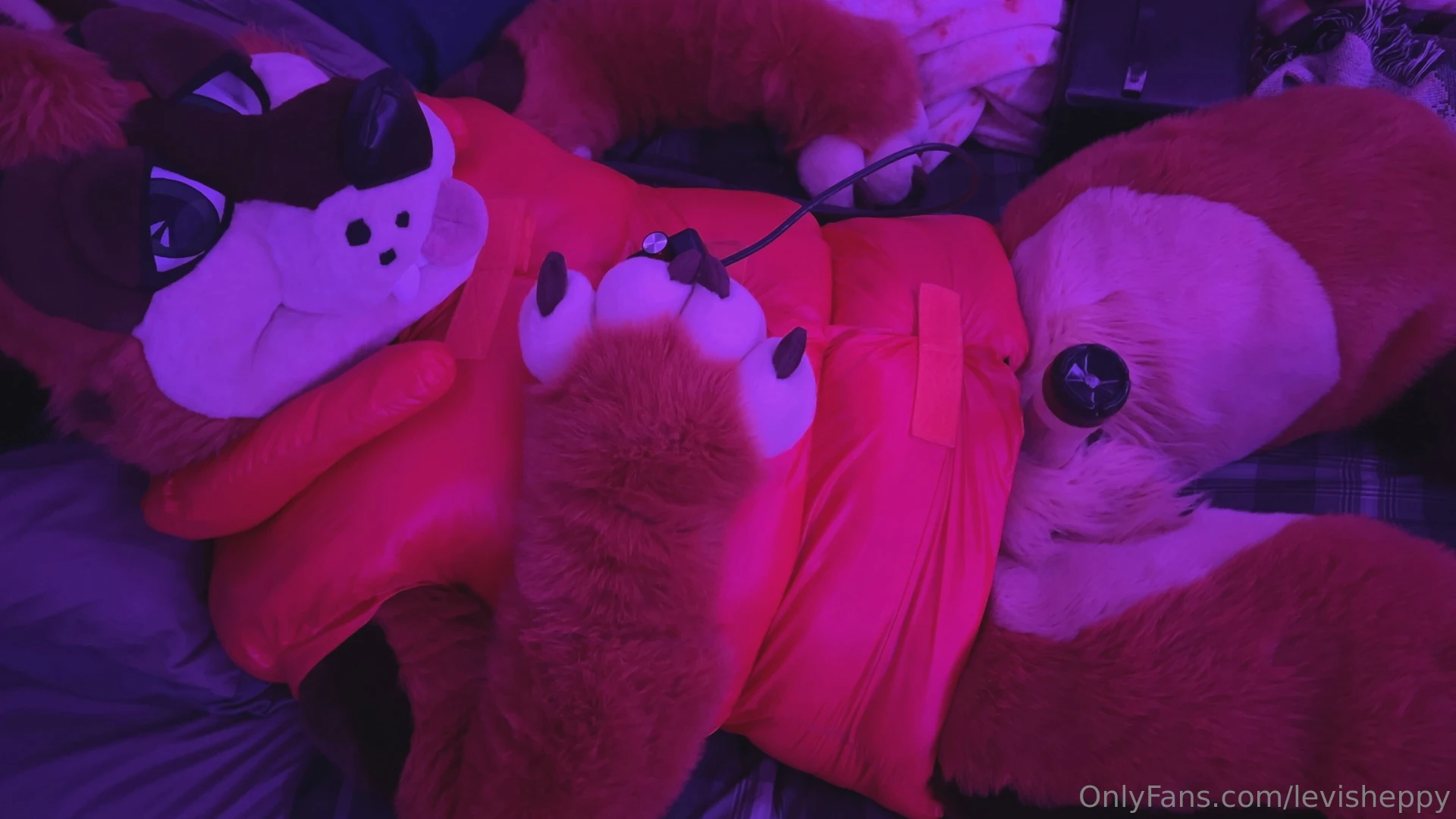 A small preview of another fun full fursuit life jacket milking 