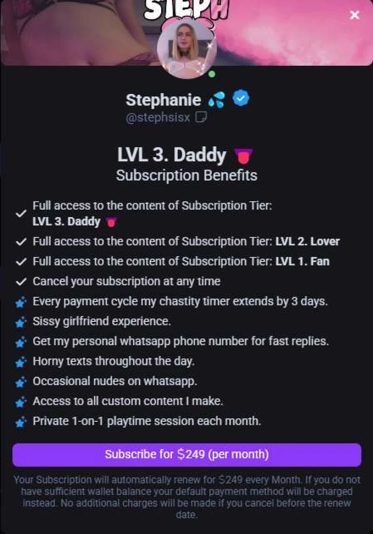 Hey all i ve re-enabled my lvl 3 daddy subscription an exclusive 