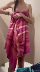 A little towel reveal and showing off my panties