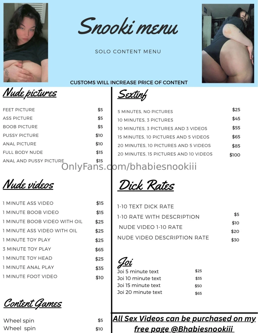 Come check out my new tip menu other pages ppv page with solo content 