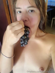 Riding on top of your dick eating these grapes mmm what a pleasure my