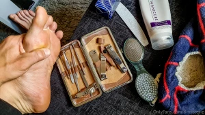 Self foot pampering before filming today s content toenails trimmed part 11