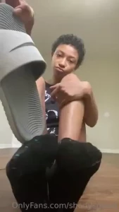 Shoes worship until 0 40 sock strip then footjob pov w talking 5 min