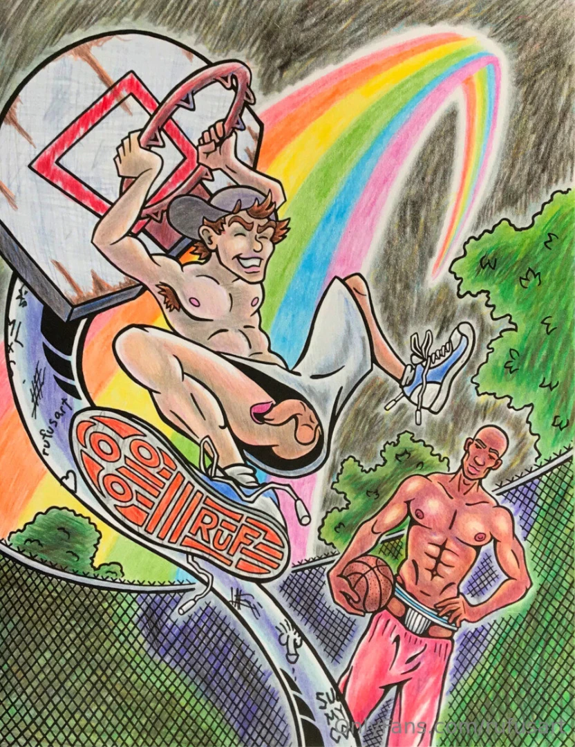 Freeball b-ball from my naked guys adult coloring book available at 