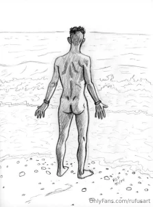 Pencil sketch from a pic taken at the beach in provincetown