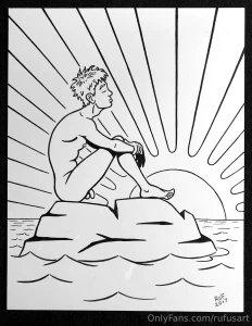 The end original page drawing from my naked guys adult coloring book