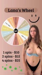 Lana s luxury wheel ready to spin and win every tip gets you a chance